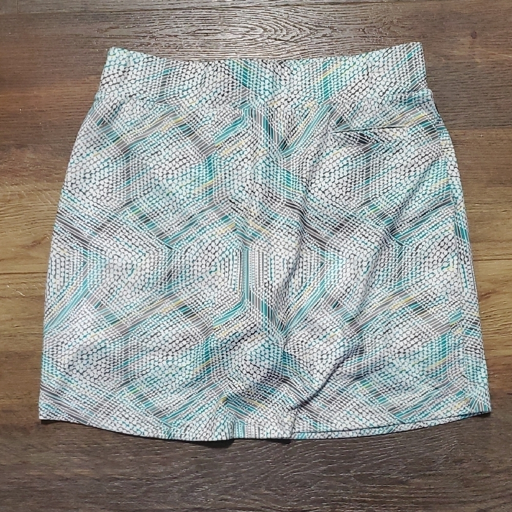 Pebble Beach Green and Blue Mini Pencil Skorts Casual
